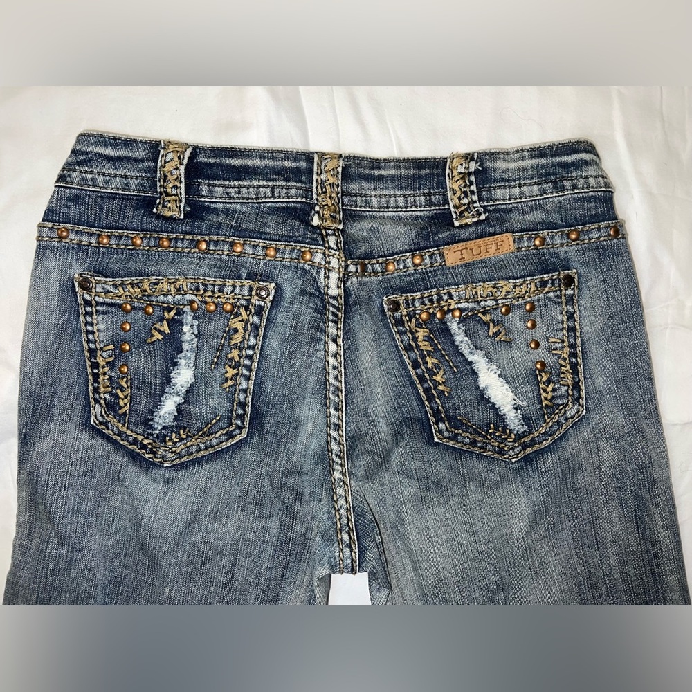 Size W30 L35 Cowgirl Tuff Co Loo Loo Tan Women’s Denim Blue Jeans